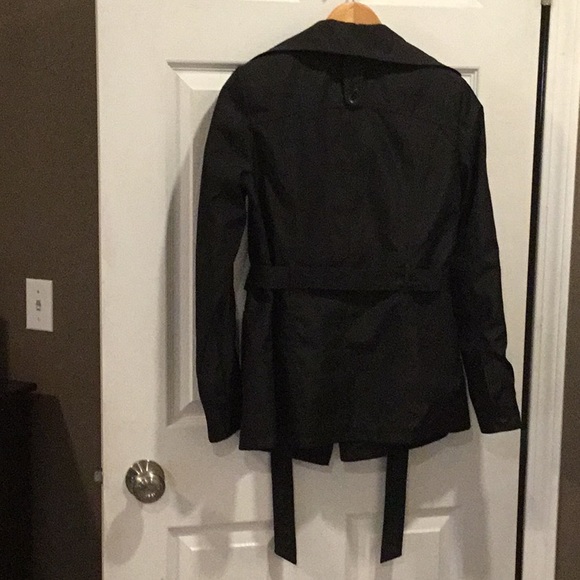 Suzy Shier Black Satin Trench Size XS - Picture 6 of 8